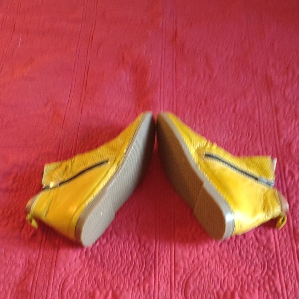 Yellow Perforated Ankle Boots for Women - Picture 3 of 3